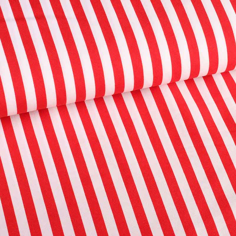 Terlenka fabric red white stripe