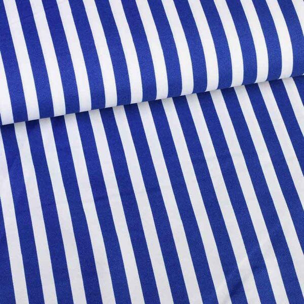 Terlenka fabric stripe cobalt white