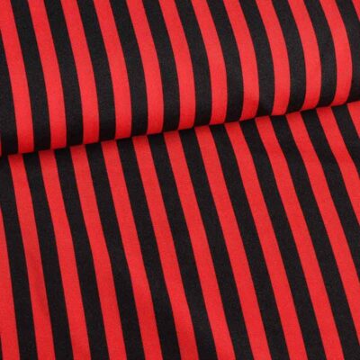 Terlenka fabric stripe black-red