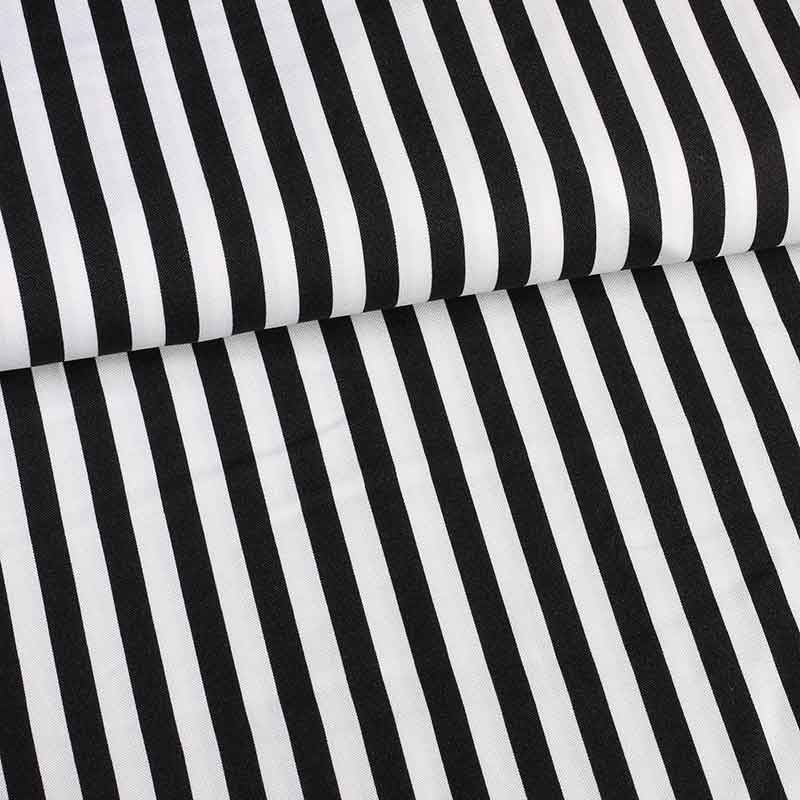 Terlenka fabric stripe 1 cm black-white