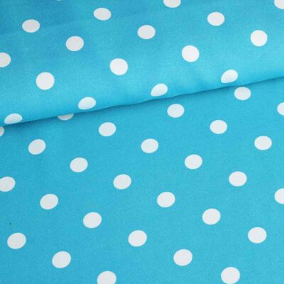 Terlenka fabric aqua small white dots