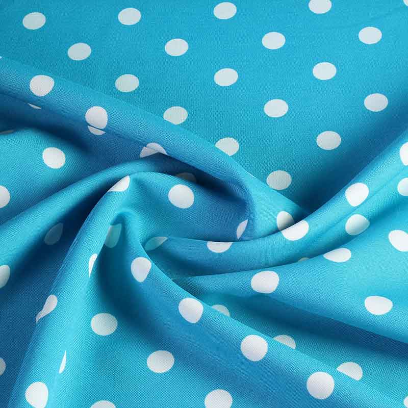 Terlenka fabric aqua small white dots