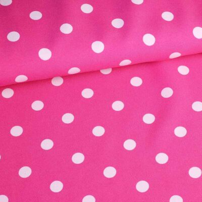 Terlenka fabric fuchsia small white dots