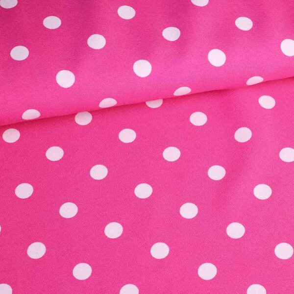 Terlenka fabric fuchsia small white dots