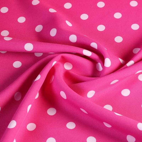 Terlenka fabric fuchsia small white dots