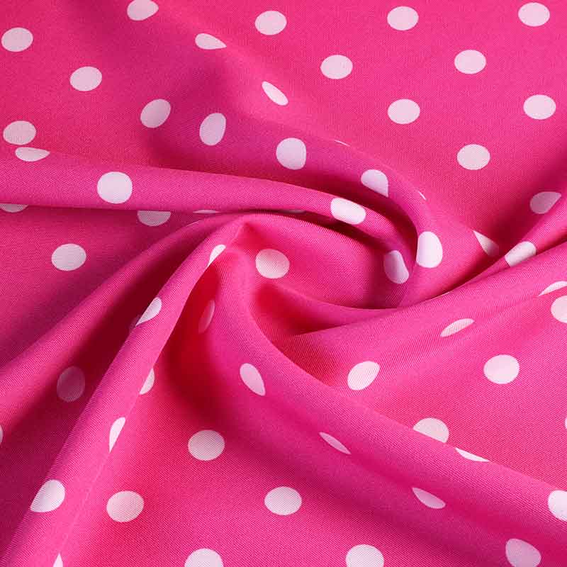 Terlenka fabric fuchsia small white dots