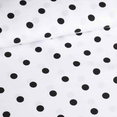 Terlenka fabric white small black dots