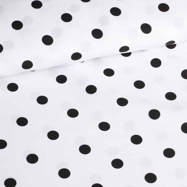 Terlenka fabric white small black dots