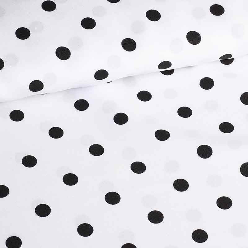 Terlenka fabric white small black dots