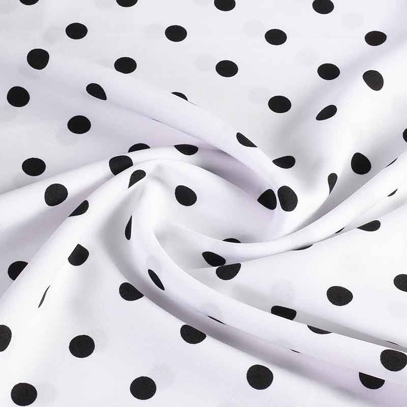 Terlenka fabric white small black dots