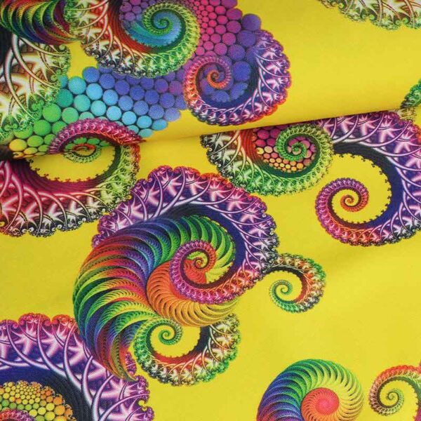 Terlenka fabric yellow digital print