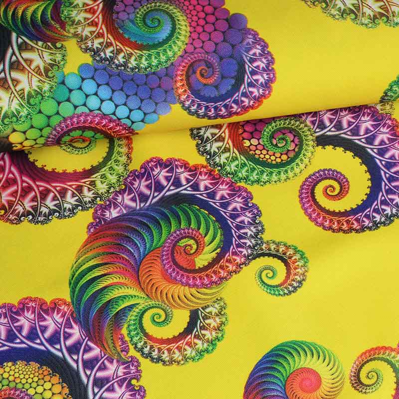Terlenka fabric yellow digital print