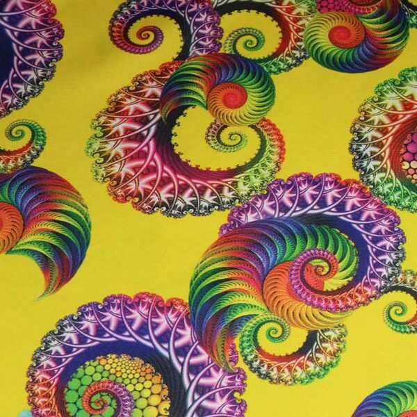 Terlenka fabric yellow digital print