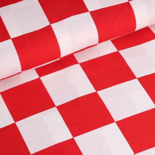 Terlenka fabric red white