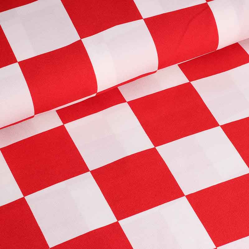 Terlenka fabric red white