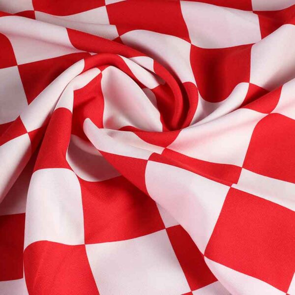 Terlenka fabric red white