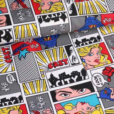 Terlenka fabric Stripboek Multicolor