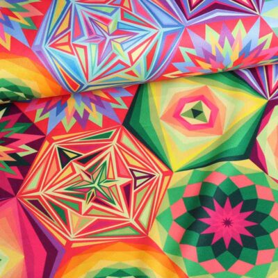 Tricot fabric patchwork digital print