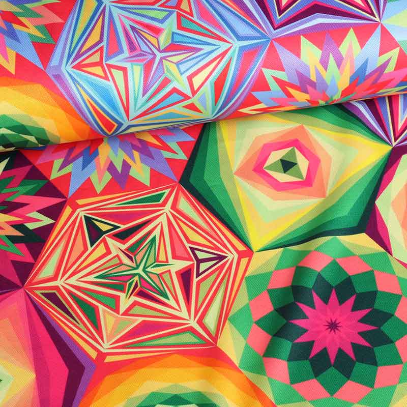 Tricot fabric patchwork digital print