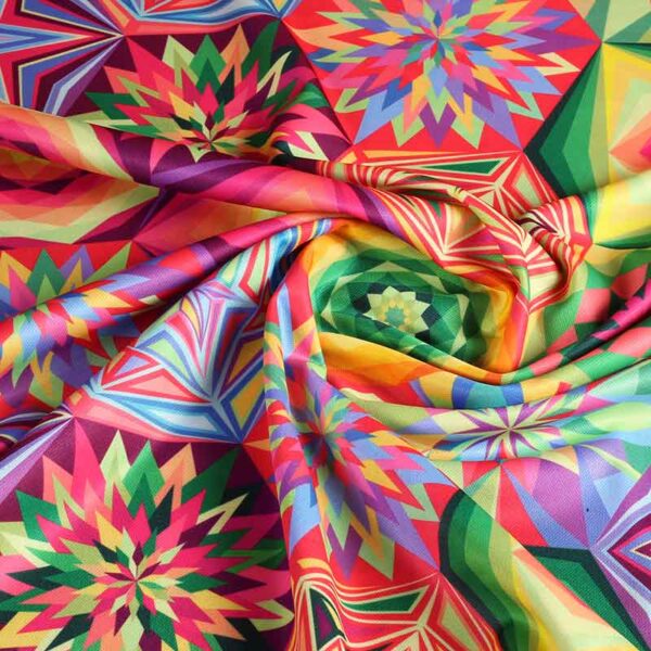 Tricot fabric patchwork digital print