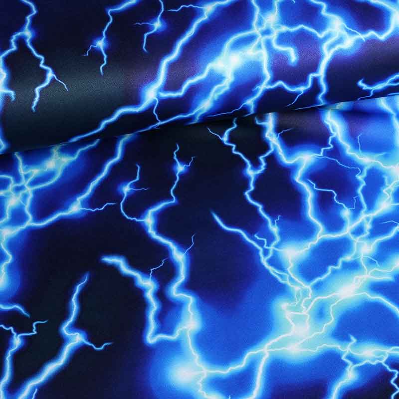 Tricot fabric lightning digital print