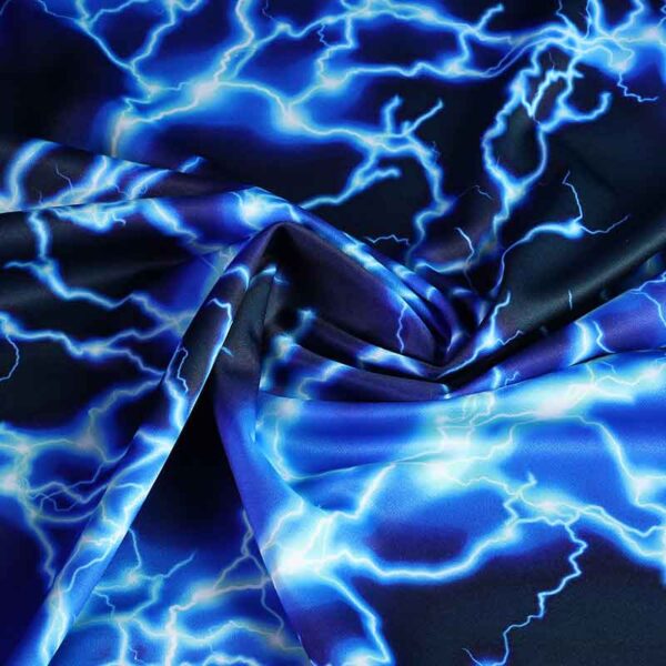 Tricot fabric lightning digital print