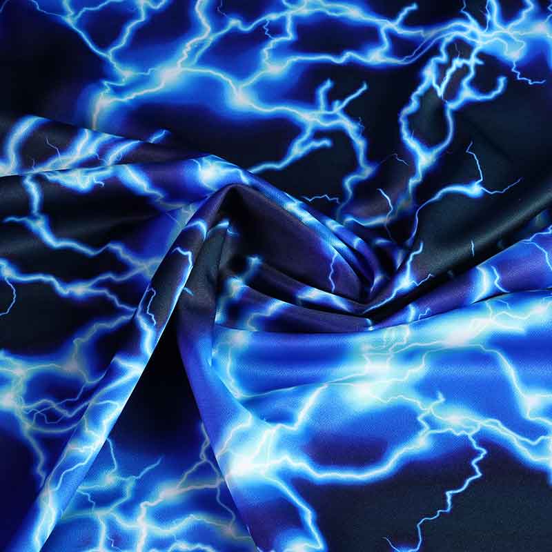 Tricot fabric lightning digital print