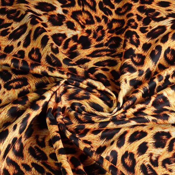Tricot fabric leopard digital print