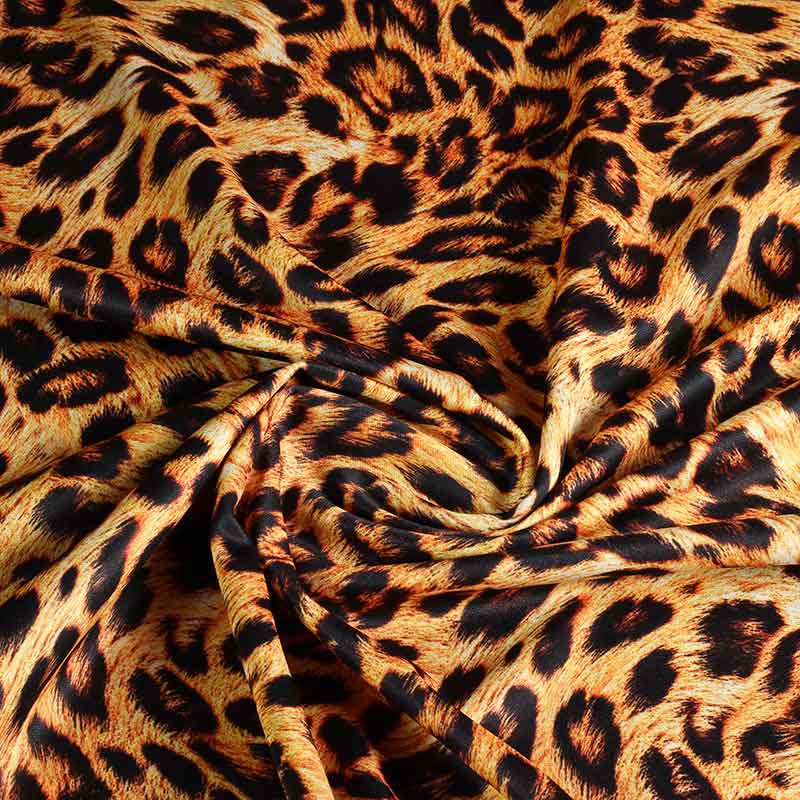 Tricot fabric leopard digital print