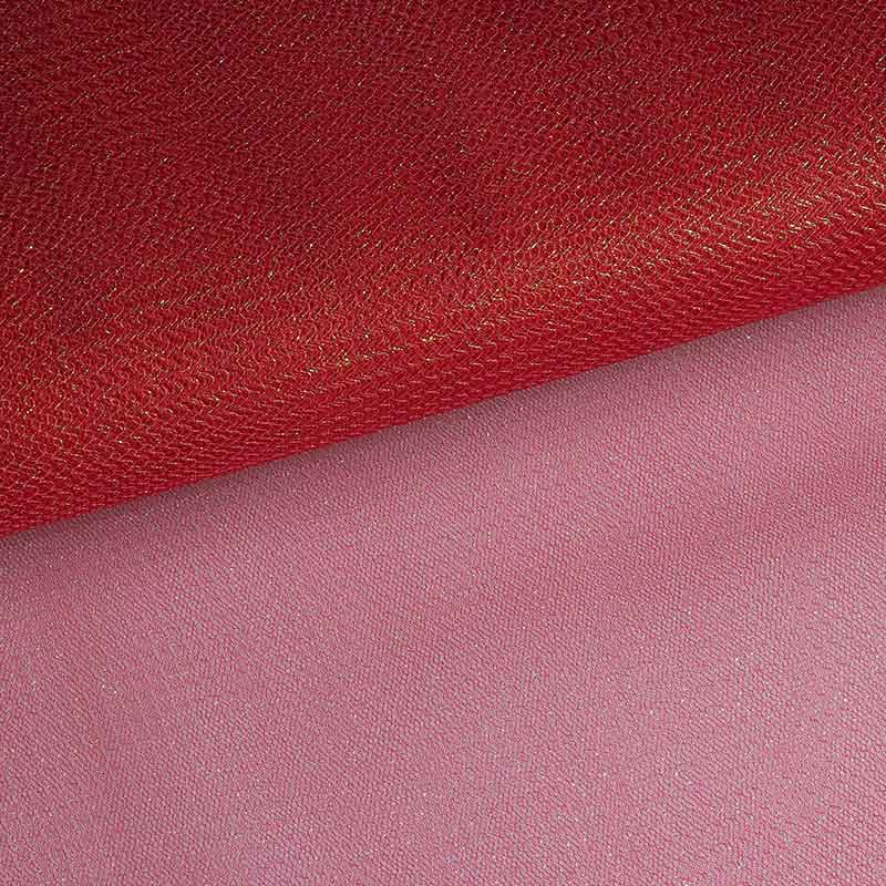 Tulle zigzag glitter red