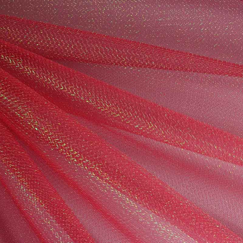 Tulle zigzag glitter red