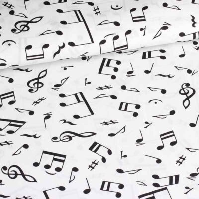 Poplin fabric music notes
