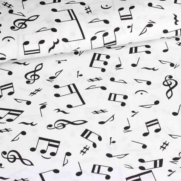 Poplin fabric music notes