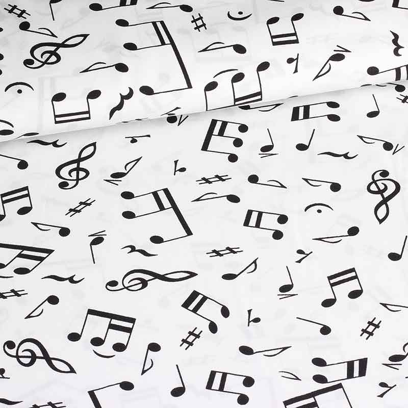 Poplin fabric music notes