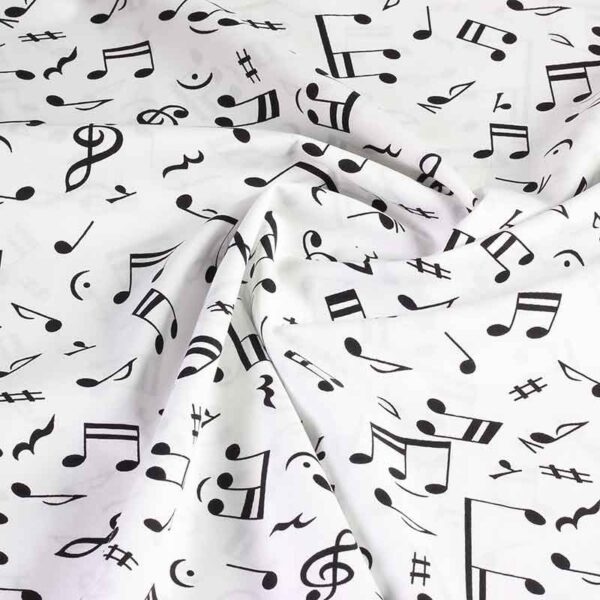 Poplin fabric music notes