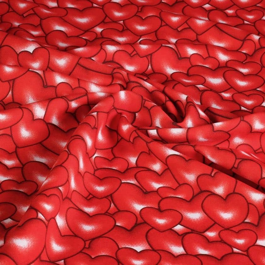 Terlenka fabric hearts