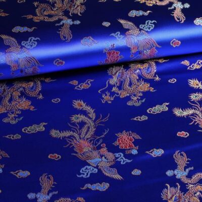 Satijn Jaquard Dragon fabric cobalt