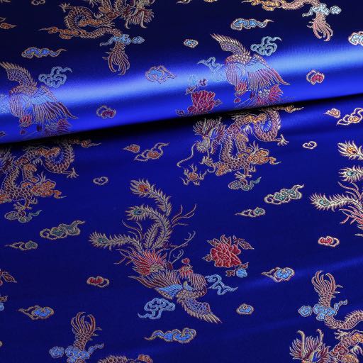 Satijn Jaquard Dragon fabric cobalt