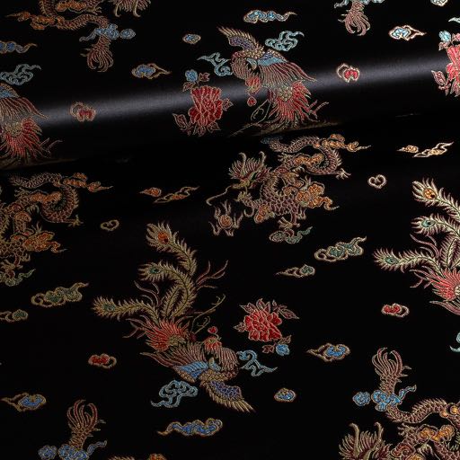Satin Jacquard Dragon black
