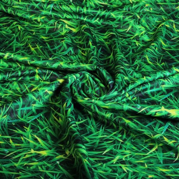 Tricot fabric grass digital print