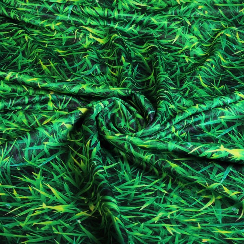 Tricot fabric grass digital print