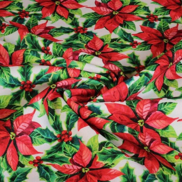 Terlenka fabric Christmas flower digital print