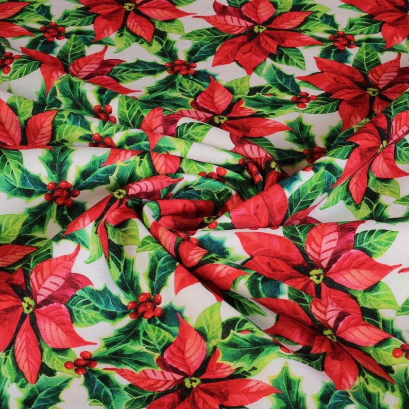 Terlenka fabric Christmas flower digital print