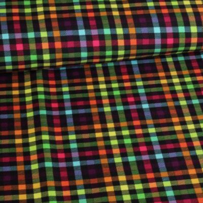 Terlenka fabric check multicolor digital print