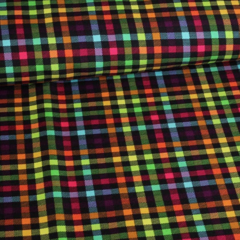 Terlenka fabric check multicolor digital print