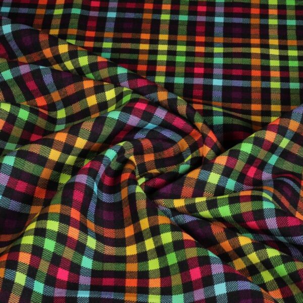 Terlenka fabric check multicolor digital print