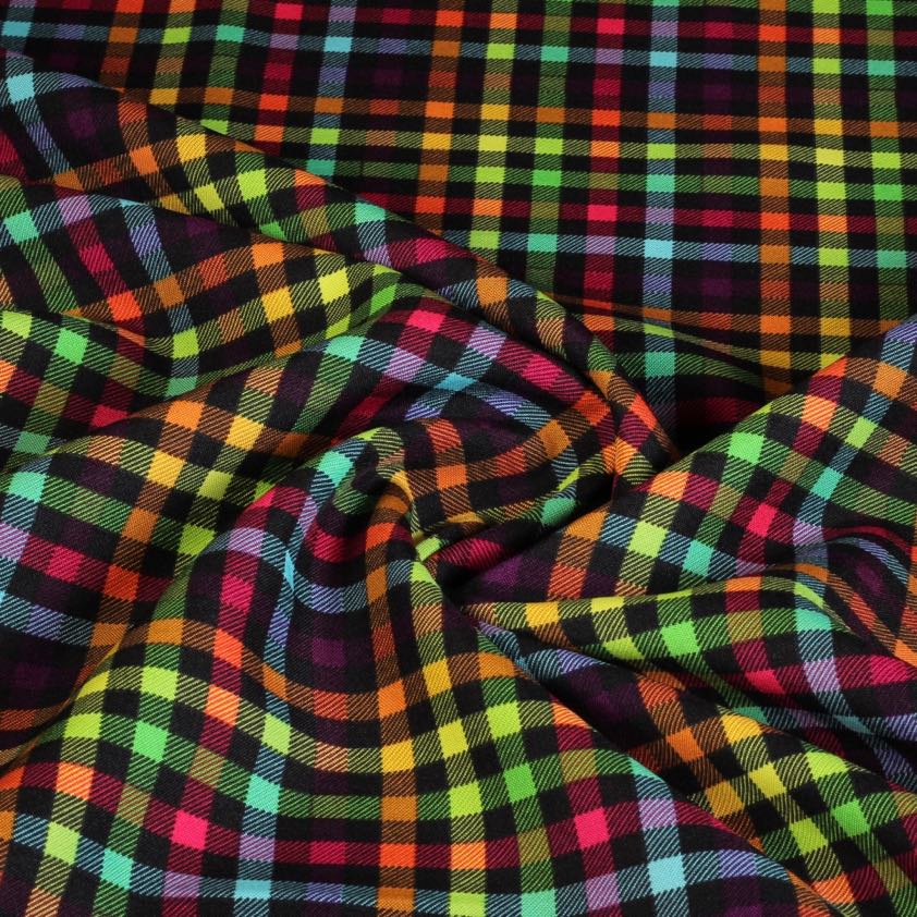 Terlenka fabric check multicolor digital print