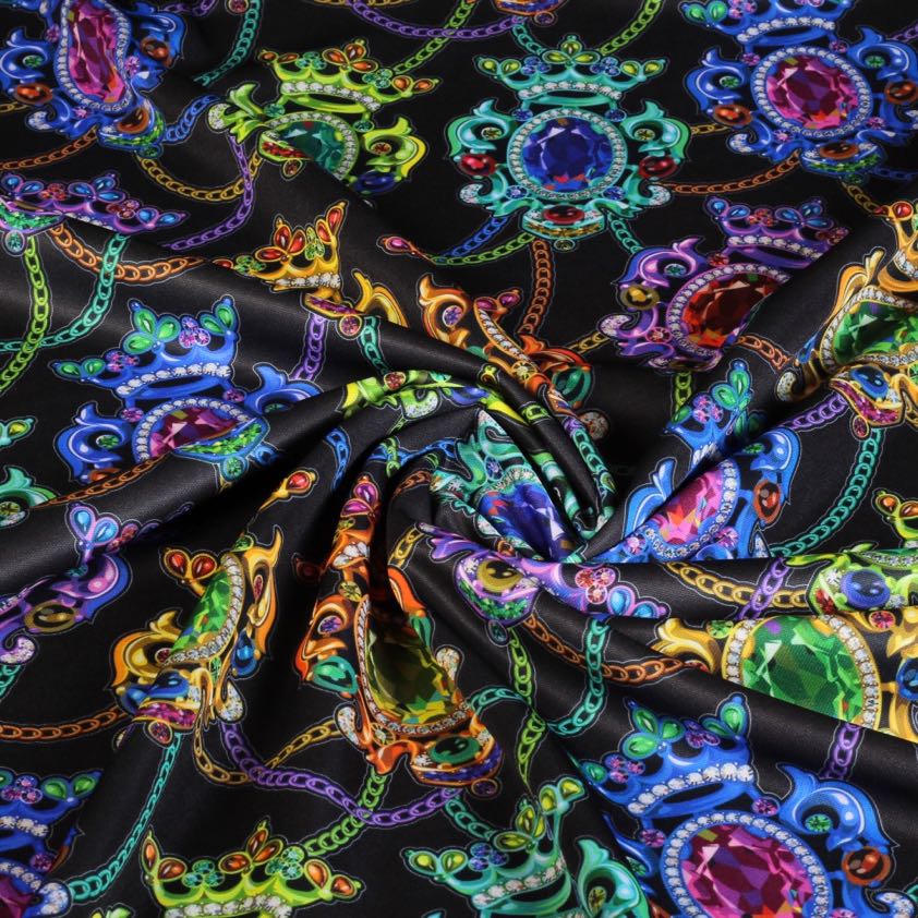 Tricot fabric brosche digital print
