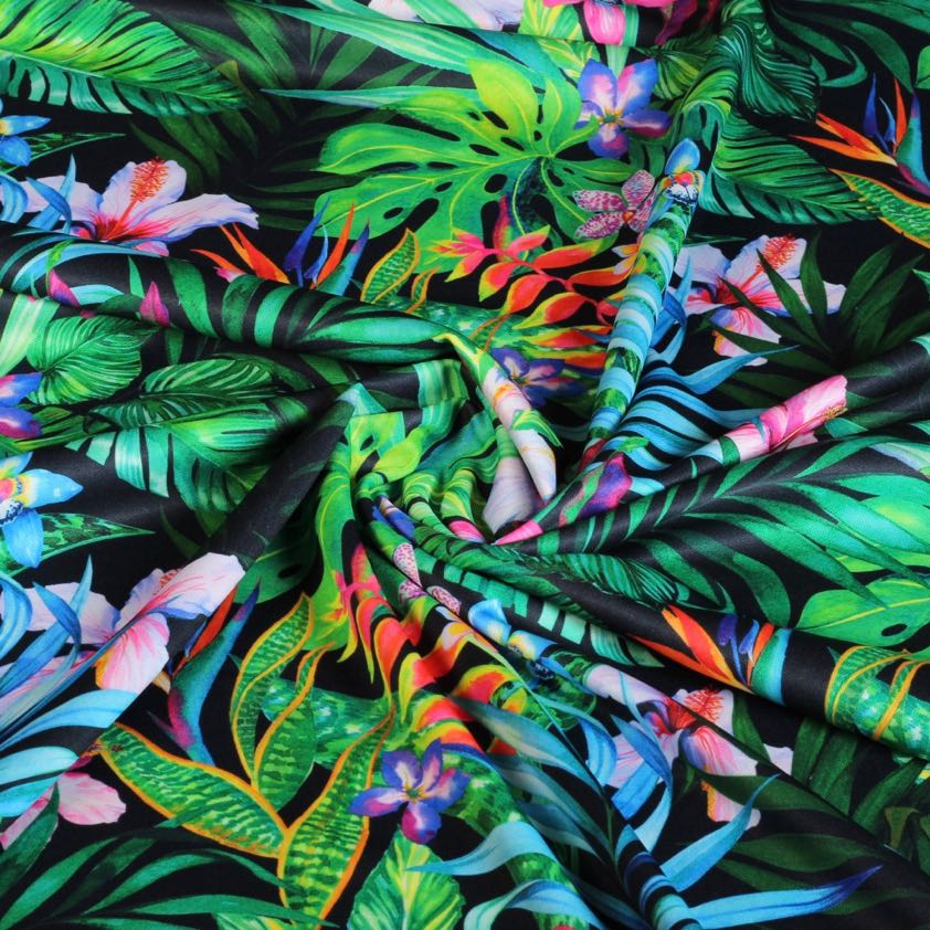 Tricot fabric jungle digital print