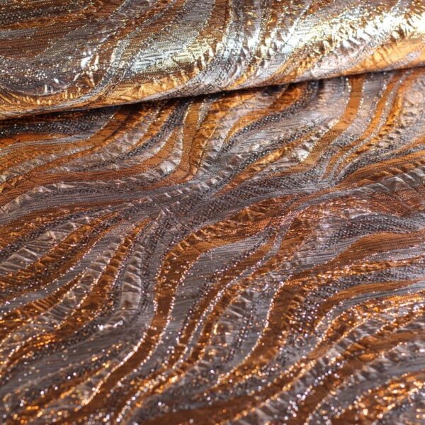 Bubble Brocade Jacquard fabric gold/silver